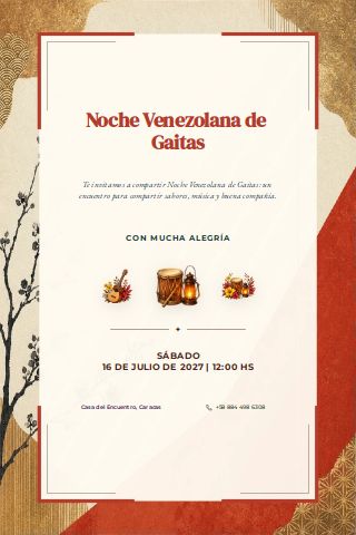 Venezuelan Gaita Night invitation preview