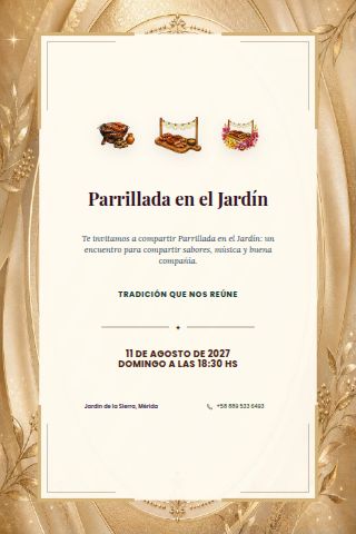 Garden Parrillada invitation design