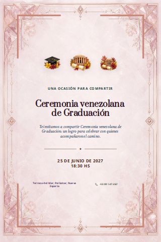 Venezuelan Graduation Ceremony invitation preview