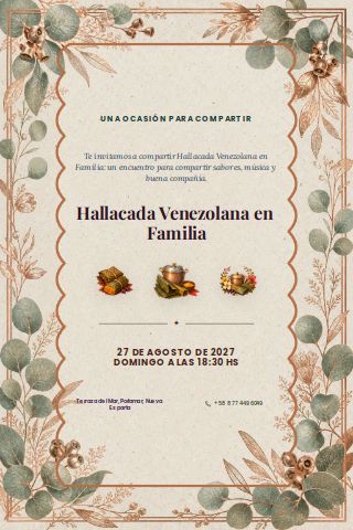 Venezuelan Hallaca Gathering invitation preview