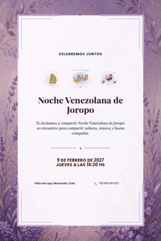 Venezuelan Joropo Night invitation design preview