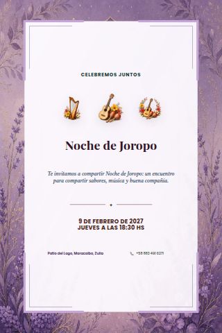 Joropo Night invitation design