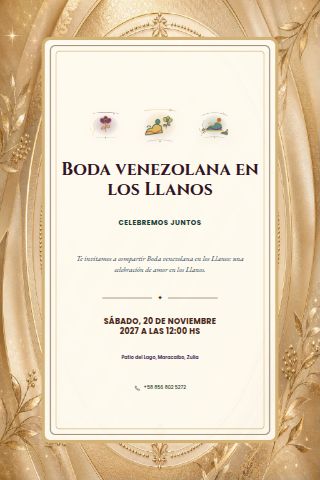 Venezuelan Llanos Estancia Wedding invitation design preview
