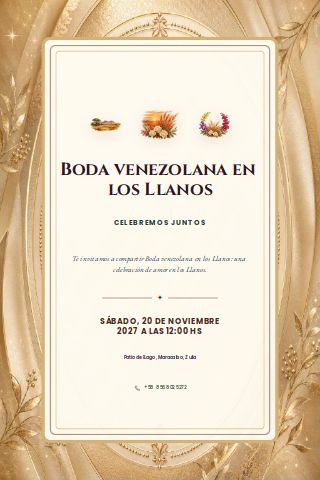 Venezuelan Llanos Estancia Wedding invitation design