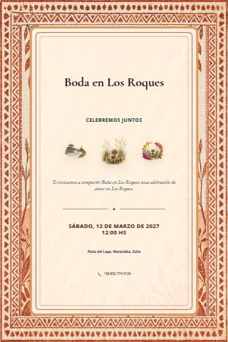 Los Roques Coastal Wedding invitation design