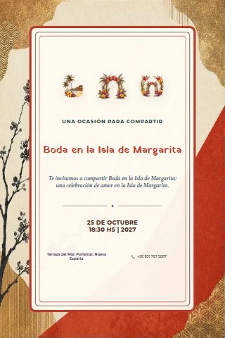 Margarita Island Wedding invitation design