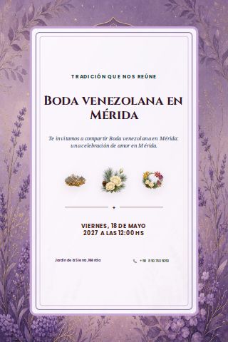 Venezuelan Mérida Mountain Wedding invitation design
