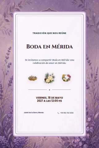 Mérida Mountain Wedding invitation design