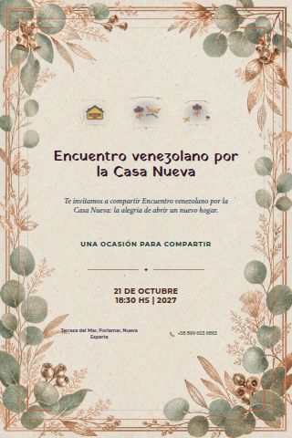 Venezuelan New Home Gathering invitation design preview