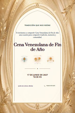 Venezuelan New Year's Eve Dinner invitation design preview