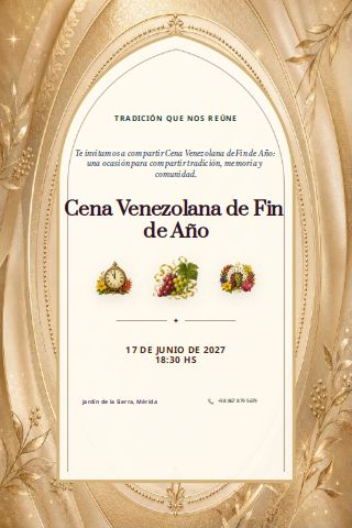 Venezuelan New Year's Eve Dinner invitation preview