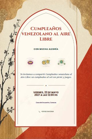 Venezuelan Outdoor Birthday Picnic invitation design preview