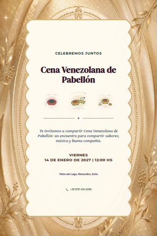 Venezuelan Pabellón Dinner invitation design preview