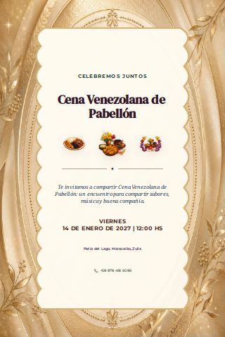 Venezuelan Pabellón Dinner invitation preview