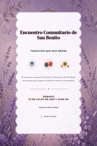 Venezuelan San Benito Community Gathering invitation design preview