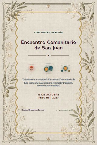 Venezuelan San Juan Community Gathering invitation design preview