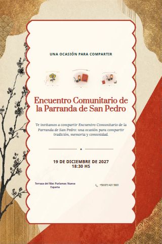 Venezuelan San Pedro Parranda Community Gathering invitation design preview