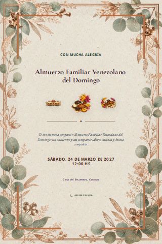 Venezuelan Sunday Family Lunch invitation preview
