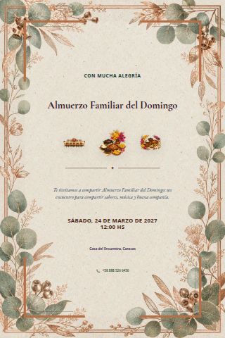 Sunday Family Lunch invitation design