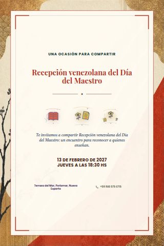 Venezuelan Teachers' Day Reception invitation design preview
