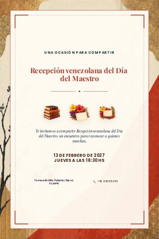 Venezuelan Teachers' Day Reception invitation preview