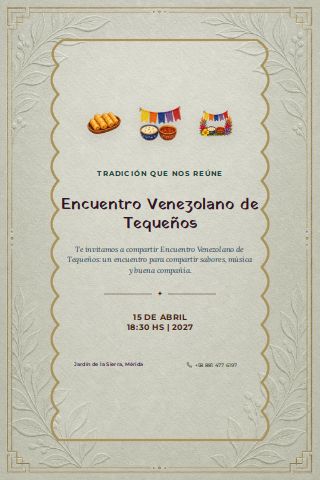 Venezuelan Tequeño Party invitation preview