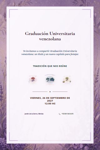 Venezuelan University Graduation invitation design preview