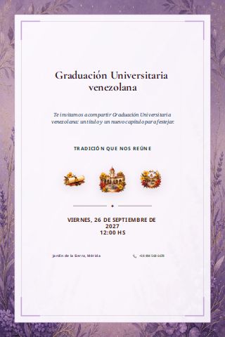 Venezuelan University Graduation invitation preview