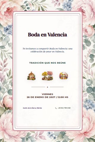 Valencia Garden Wedding invitation design