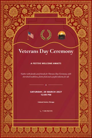 Veterans Day Ceremony invitation preview