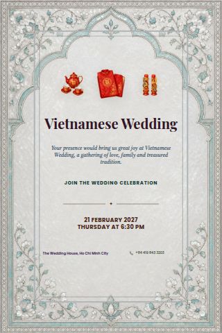 Vietnamese Wedding invitation preview