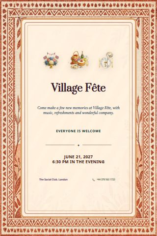 Village Fête invitation preview