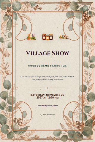 Village Show invitation preview