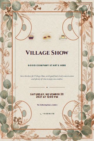 Village Show invitation design preview