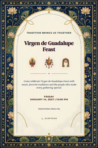 Virgen de Guadalupe Feast invitation preview
