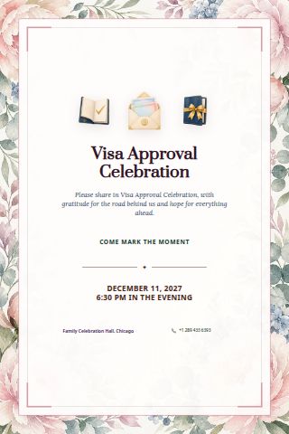Visa Approval Celebration invitation preview