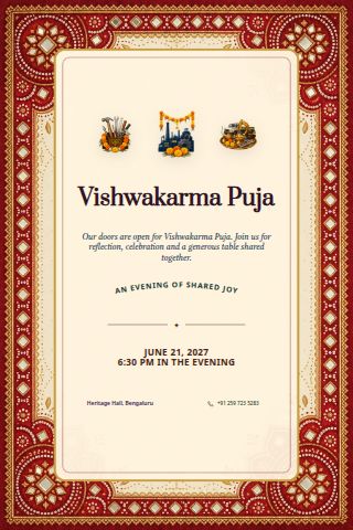 Vishwakarma Puja invitation preview