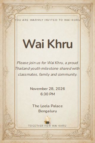 Wai Khru invitation design preview
