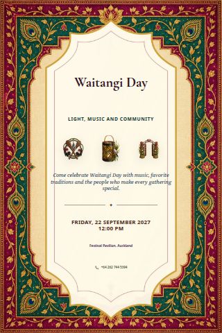 Waitangi Day invitation preview