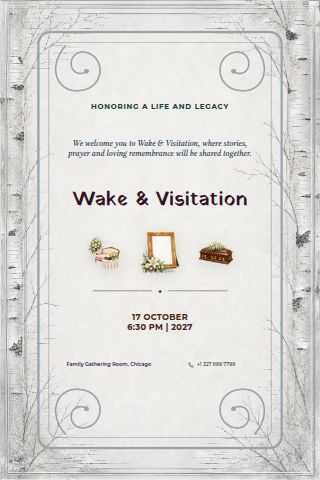 Wake & Visitation invitation preview