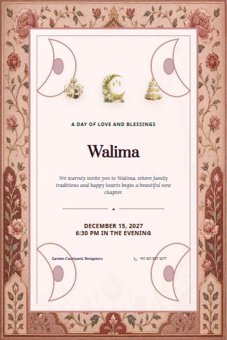 Walima invitation preview