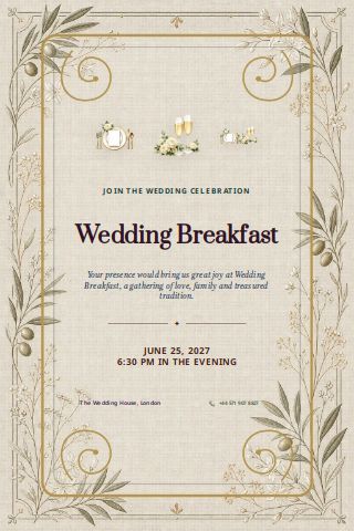 Wedding Breakfast invitation preview