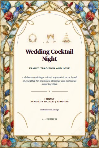 Wedding Cocktail Night invitation preview