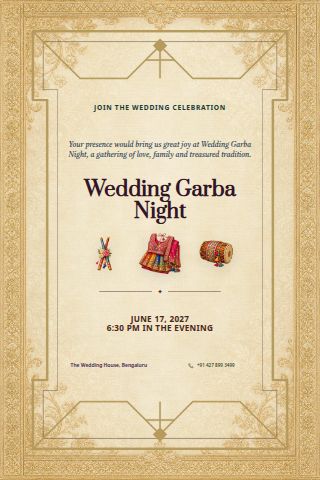Wedding Garba Night invitation preview