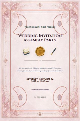 Wedding Invitation Assembly Party invitation preview