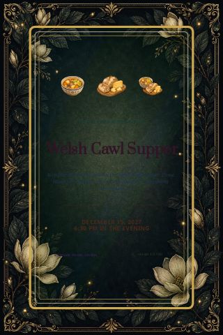Welsh Cawl Supper invitation preview
