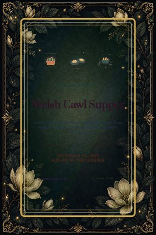 Welsh Cawl Supper invitation design preview
