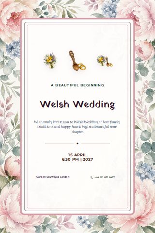 Welsh Wedding invitation preview