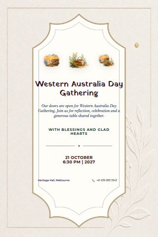 Western Australia Day Gathering invitation preview