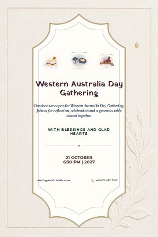 Western Australia Day Gathering invitation design preview
